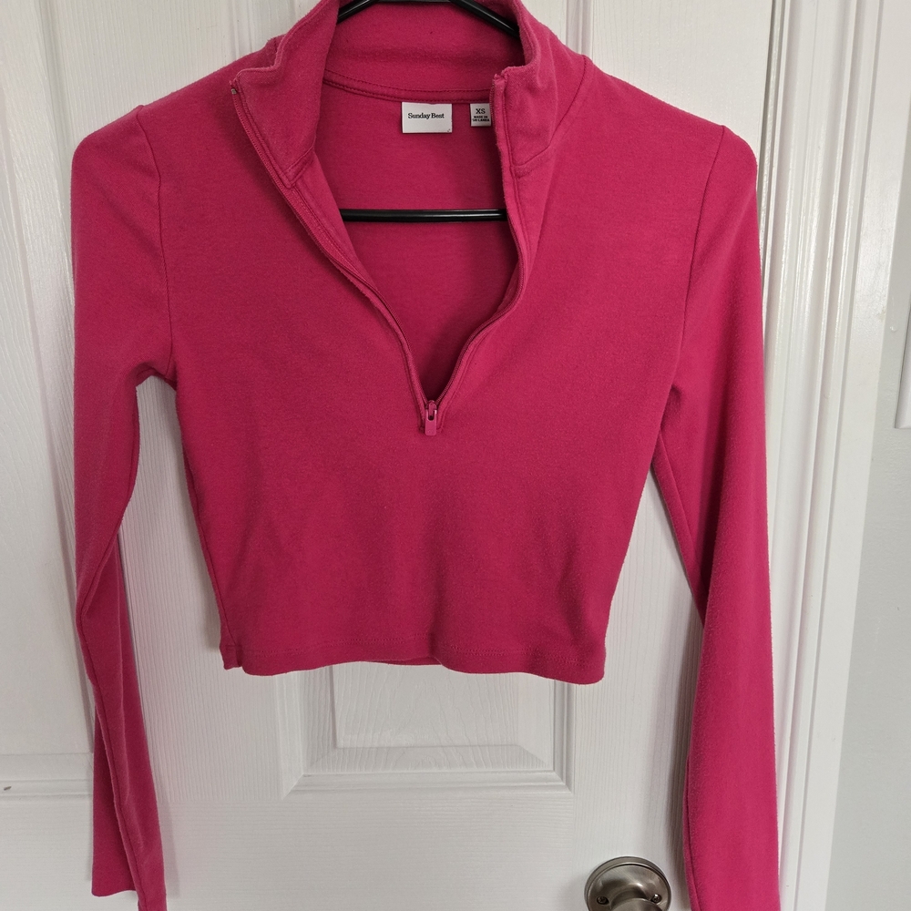 Sunday Best Hot Pink Long Sleeve Top